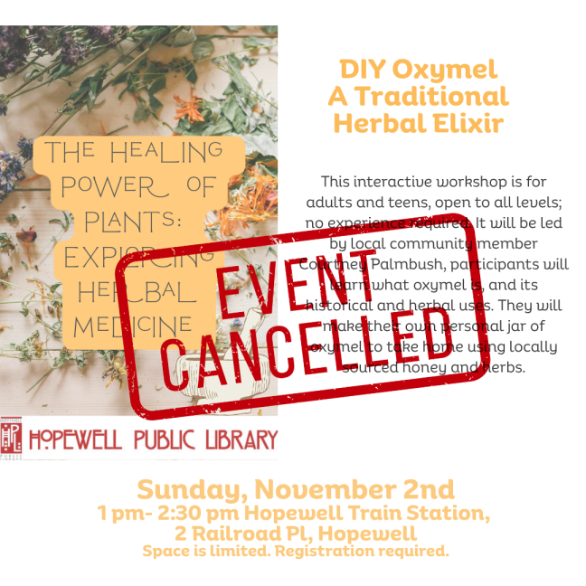 Nov 02 - DIY Oxymel Cancelled - Square