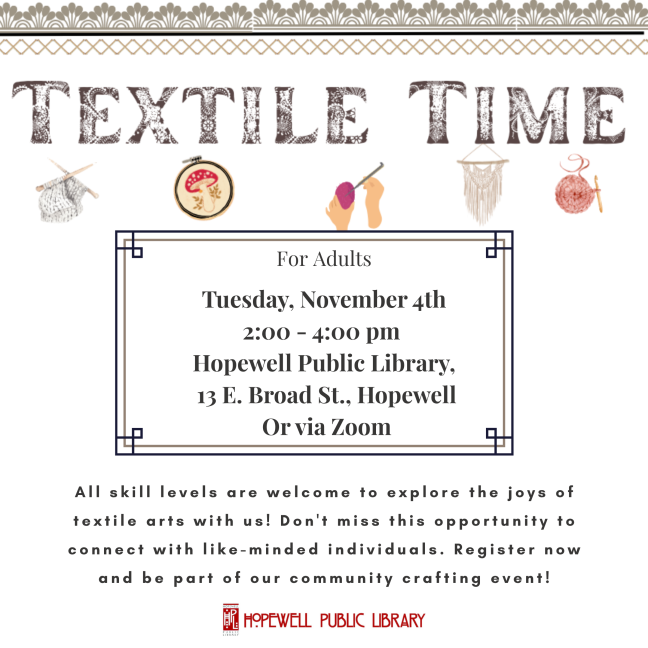 Nov 04 - Textile Time!
