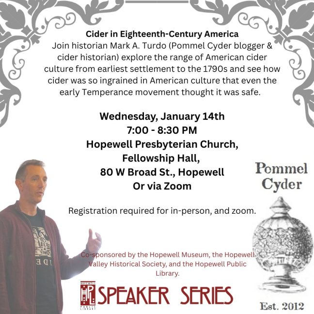 Instagram post - Speaker series - Cider in Eighteenth-Century America(1)